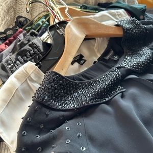 Bundle of Ann Taylor tops, plus one dress with tag still on. Sizes mostly Medium